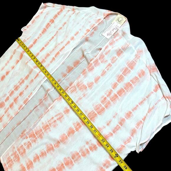NWT Pink Lily Women’s Kimono Coral Sunset Tie Dye Size M Oversized Boho Coverup - Picture 5 of 8